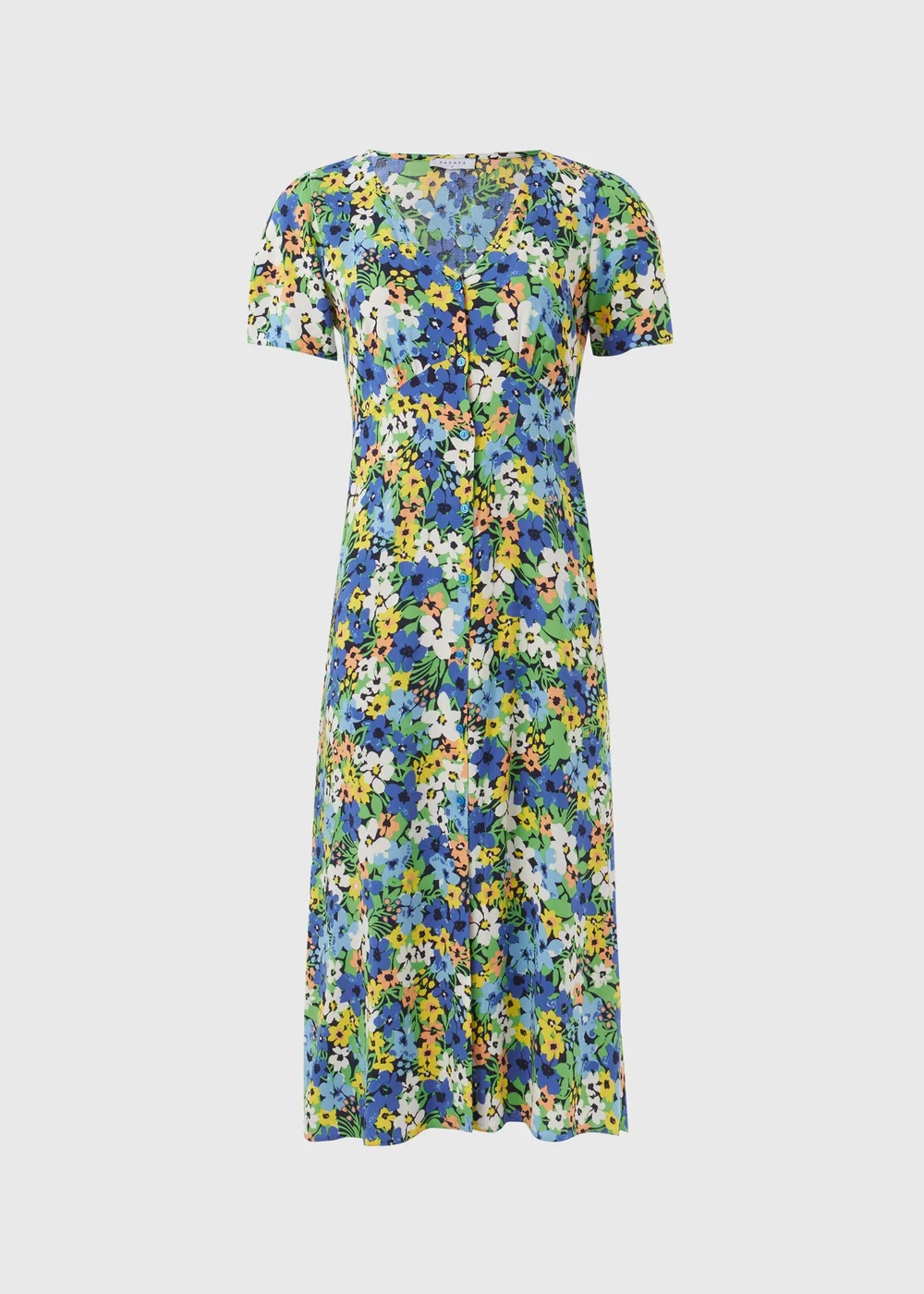 Multicolour Floral Button Through Midi Dress - 8 Image 5