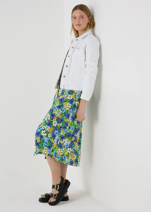 Multicolour Floral Button Through Midi Dress - 8 Image 4