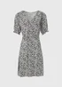 Black & White Floral Print Mini Dress - Size 8 Image 5