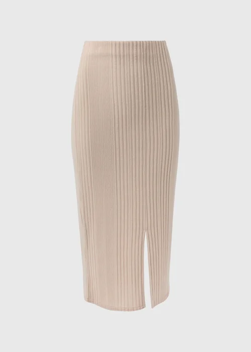 Mocha Soft Touch Ribbed Skirt - Size 8 Image 5