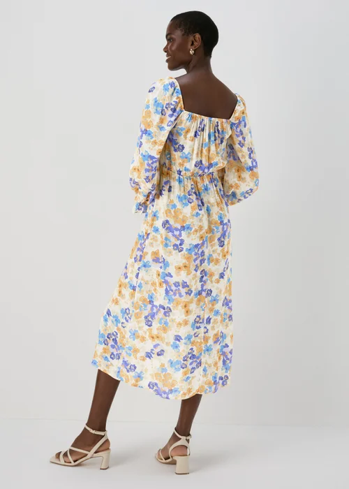 Multicolour Frill Cuff Square Neck Midi Dress - Size 8 Image 2