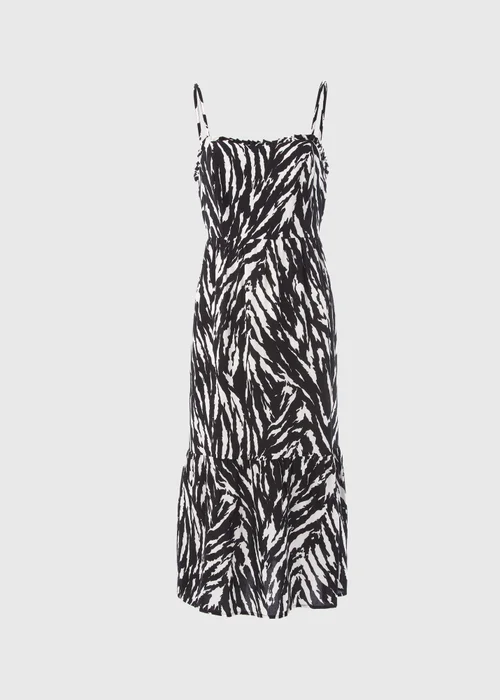 Black Zebra Print Cami Midi Dress - 8 Image 5
