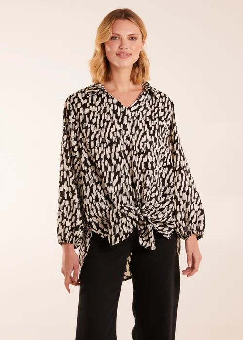 Blue Vanilla High Low Hem Tie Knot Blouse - S/M Image 1