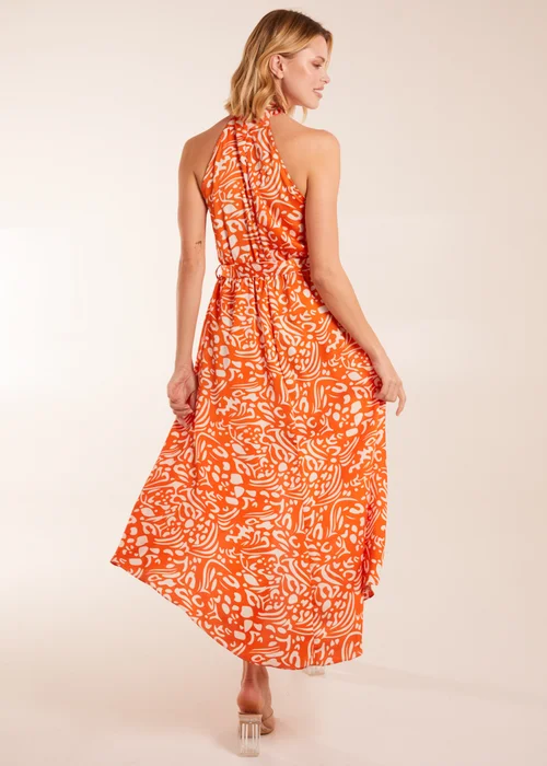 Blue Vanilla Abstract Print Halter Neck Midi Wrap Dress - 8 Image 2