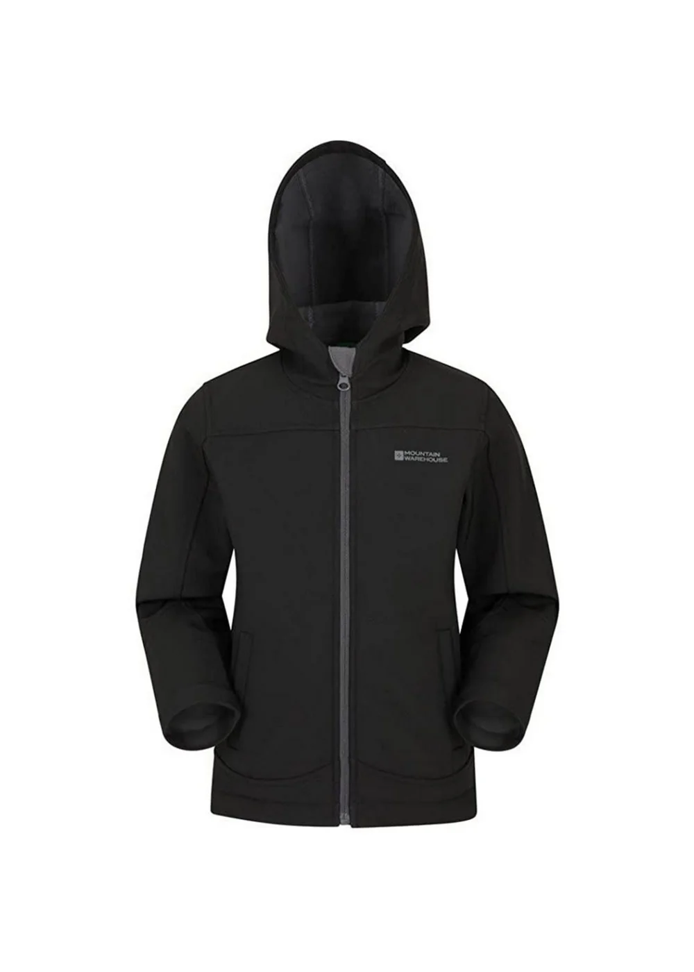 Mountain Warehouse Kids Black Exodus Water Resistant Soft Shell Jacket (3-8yrs) - 3-4 Yrs Image 1