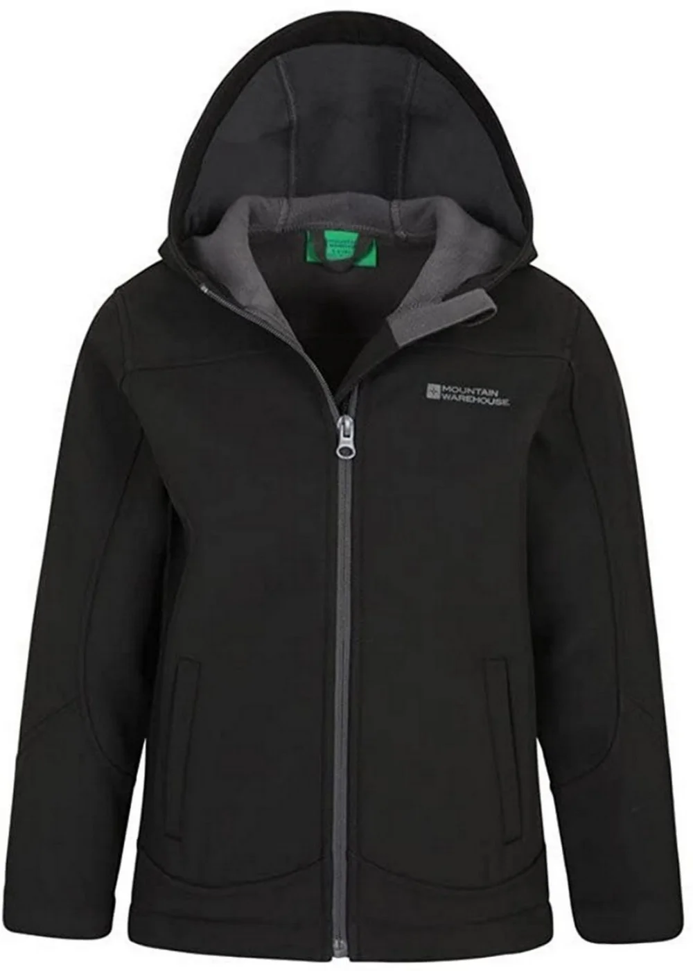 Mountain Warehouse Kids Black Exodus Water Resistant Soft Shell Jacket (3-8yrs) - 3-4 Yrs Image 6