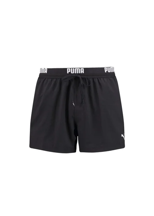 Puma Black Repeat Logo Swimming Shorts - Small Image 1