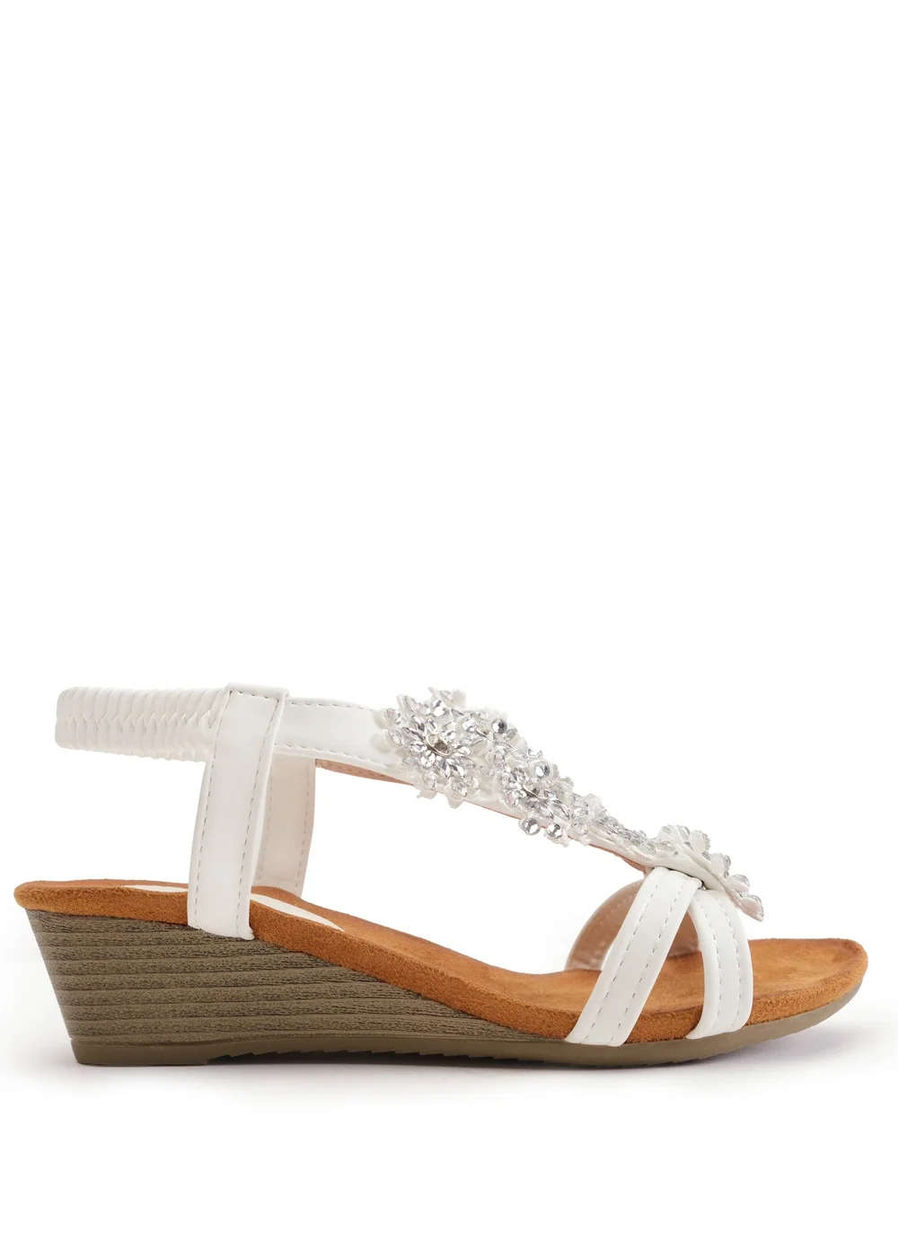 Where's That From White Pu Cevedo Low Wedge Heeled Sandals - 8 Image 1