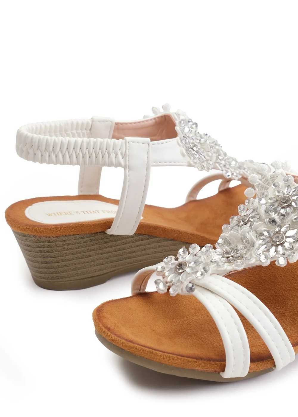 Where's That From White Pu Cevedo Low Wedge Heeled Sandals - 8 Image 2