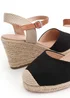 Where's That From Black Suede Blakely Low Wedge Espadrille Sandals - Size 7 Image 2