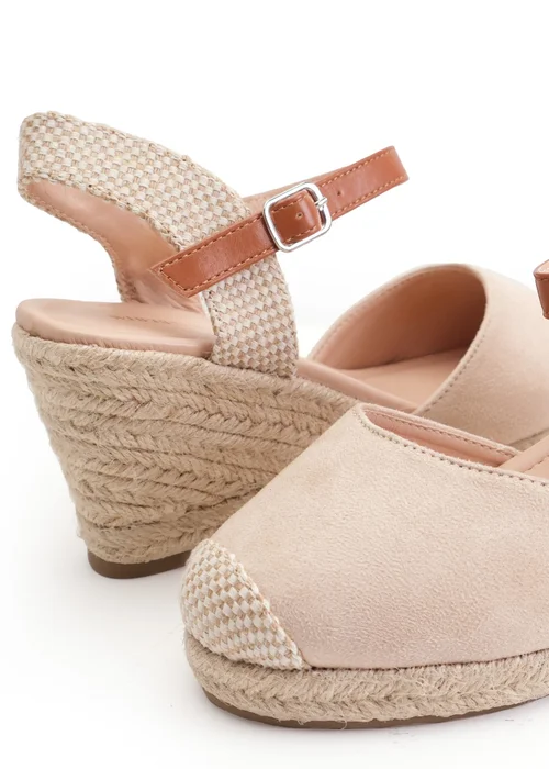 Where's That From Beige Suede Blakely Low Wedge Espadrille Sandals - 3 Image 2