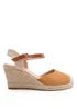 Where's That From Camel Suede Blakely Low Wedge Espadrille Sandals - Size 7 Image 1