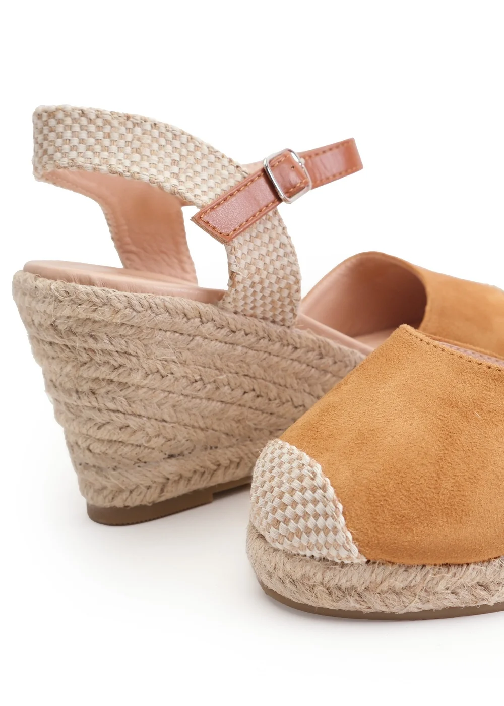 Where's That From Camel Suede Blakely Low Wedge Espadrille Sandals - Size 7 Image 2