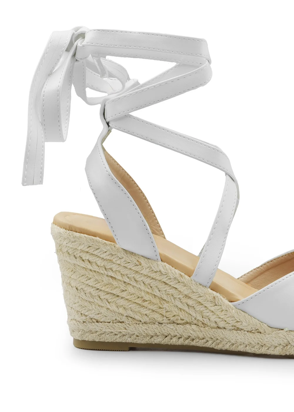 Where's That From White Pu Juniper Low Wedge Espadrille Sandals - 3 Image 2