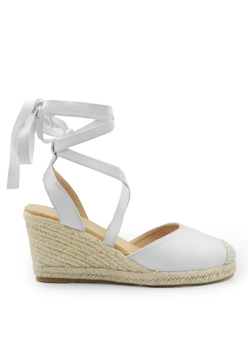Where's That From White Pu Juniper Low Wedge Espadrille Sandals - 3 Image 1