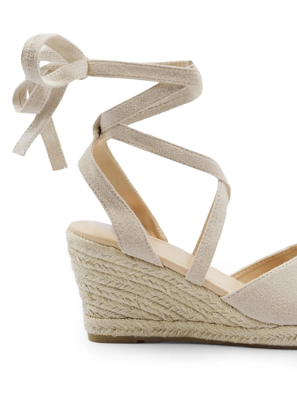 Where's That From Cream Suede Juniper Low Wedge Espadrille Sandals - 3 Image 2