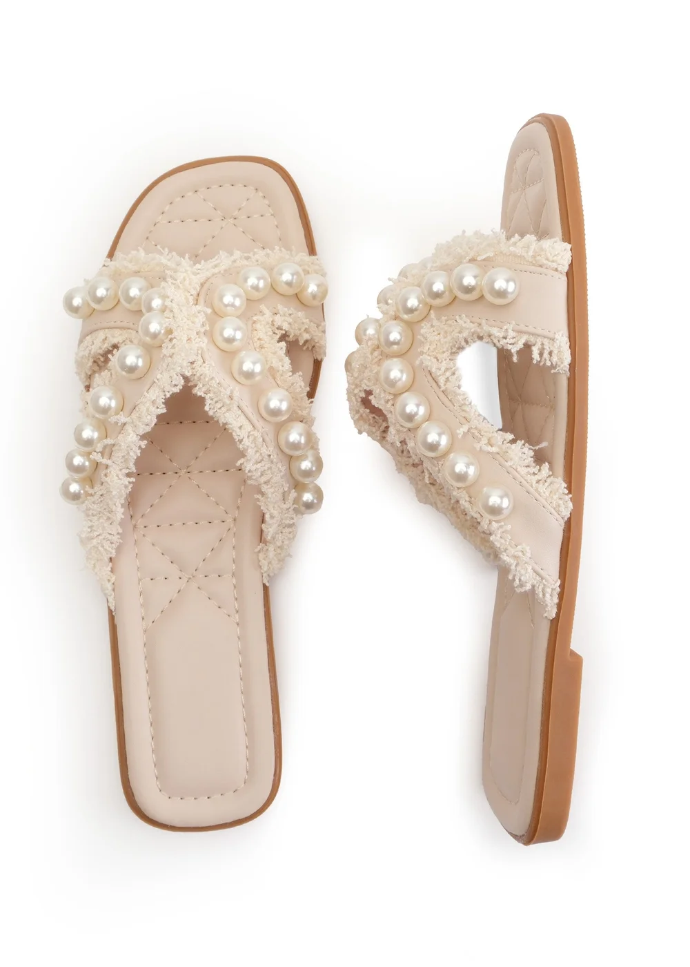 Where's That From Nude Pu Vivienne Sandal With Pearl Detail - 3 Image 2