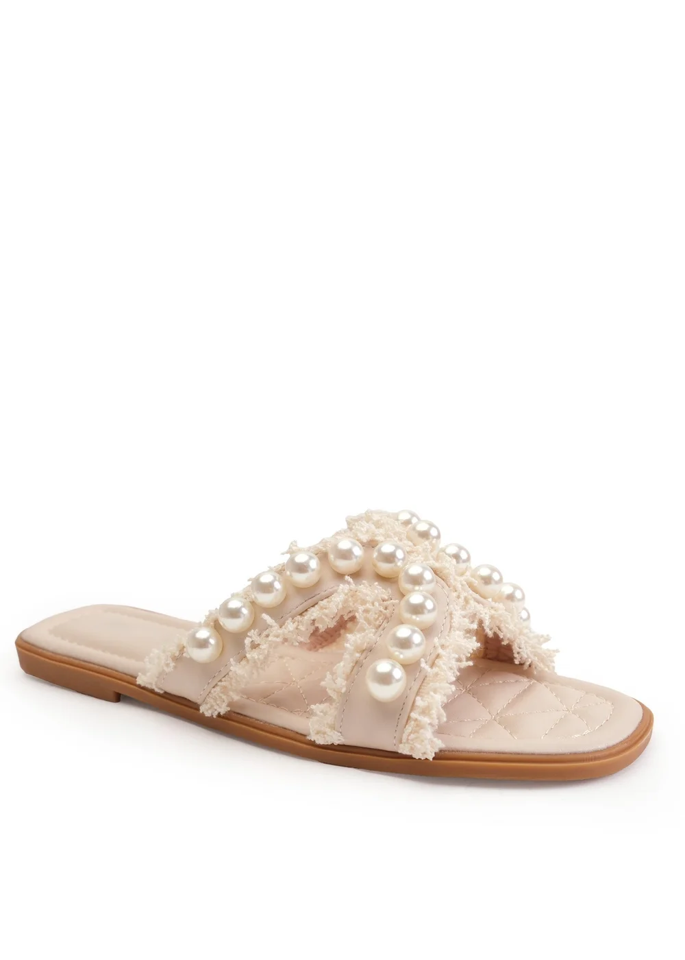 Where's That From Nude Pu Vivienne Sandal With Pearl Detail - 3 Image 1