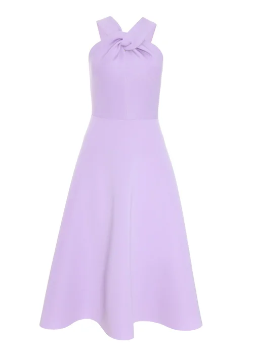 Quiz Purple Halter Neck Skater Midi Dress - 6 Image 4