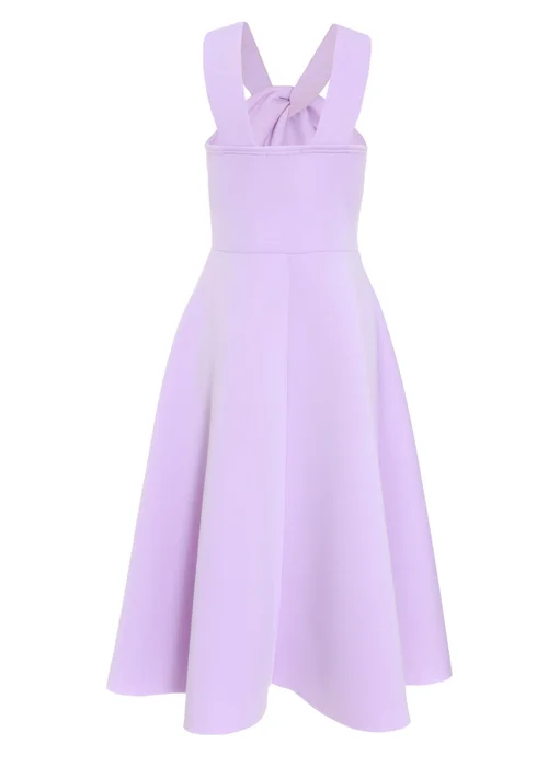 Quiz Purple Halter Neck Skater Midi Dress - 6 Image 5