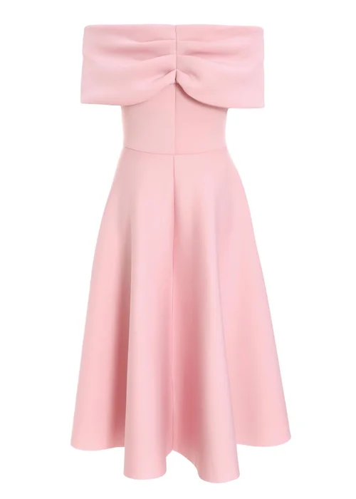 Quiz Pink Bardot Skater Midi Dress - 8 Image 5