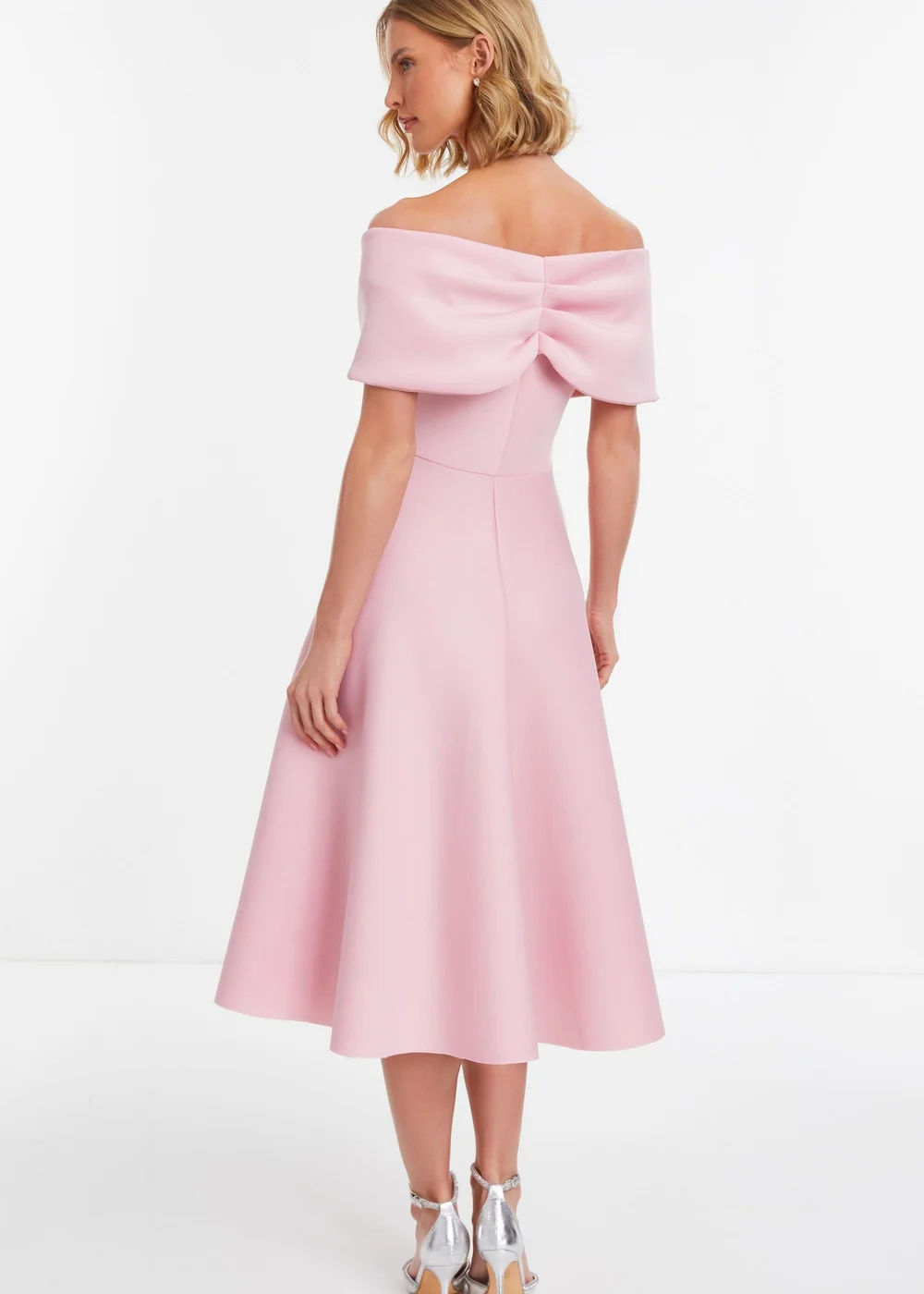 Quiz Pink Bardot Skater Midi Dress - 8 Image 2