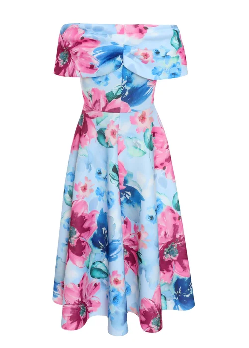 Quiz Multi Floral Bardot Skater Midi Dress - 6 Image 5