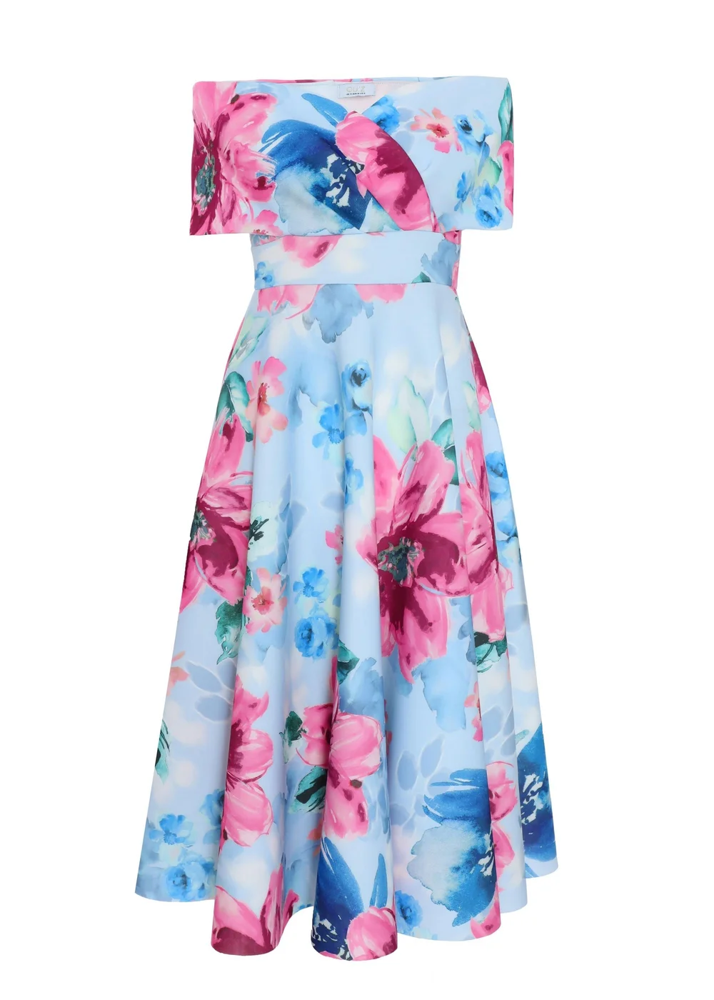 Quiz Multi Floral Bardot Skater Midi Dress - 6 Image 4