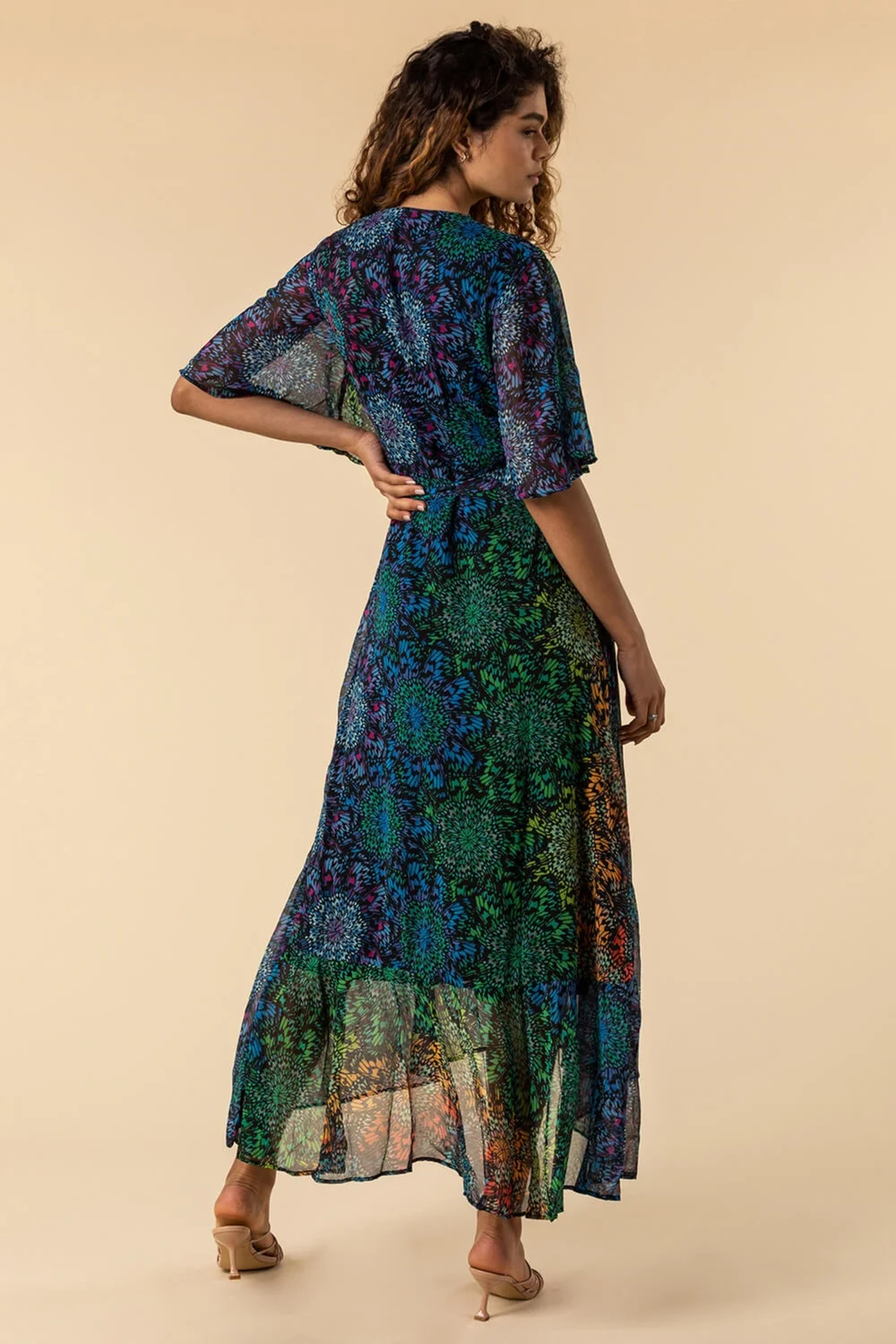 Roman Multi Abstract Print Maxi Wrap Dress - 10 Image 3
