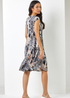 Roman Black Abstract Floral Print Panel Dress - 6 Image 2