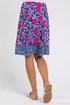 Roman Blue A Line Floral Print Elastic Waist Skirt - Size 14 Image 2