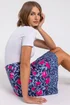 Roman Blue A Line Floral Print Elastic Waist Skirt - Size 14 Image 4