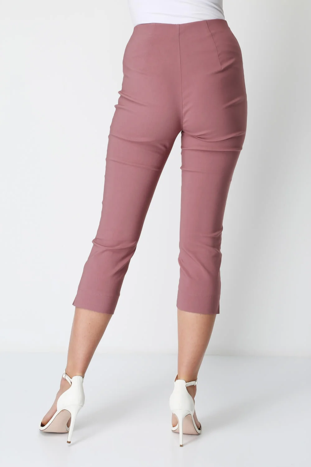 Roman Dusky Pink Cropped Stretch Trouser Capri Summer Leggings 3/4 Pedal Pushers - 12 Image 2