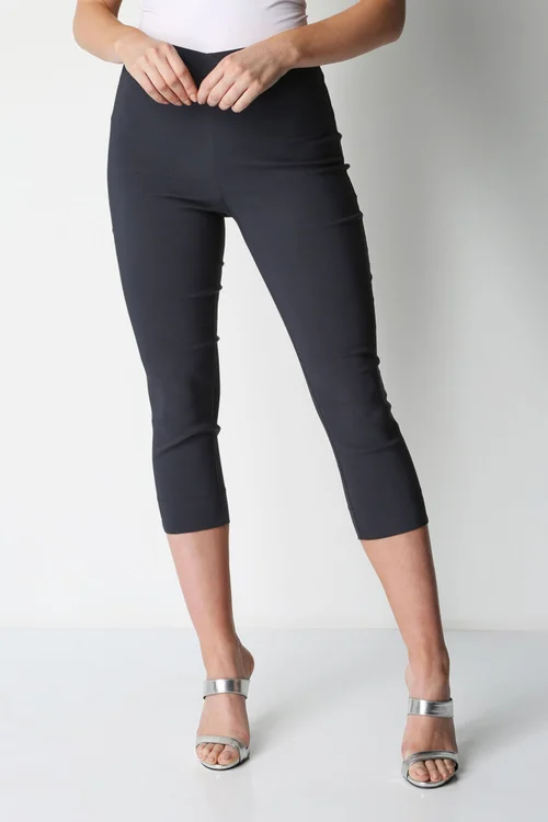 Roman Dark Grey Cropped Stretch Trouser Capri Summer Leggings 3/4 Pedal Pushers - 22 Image 1