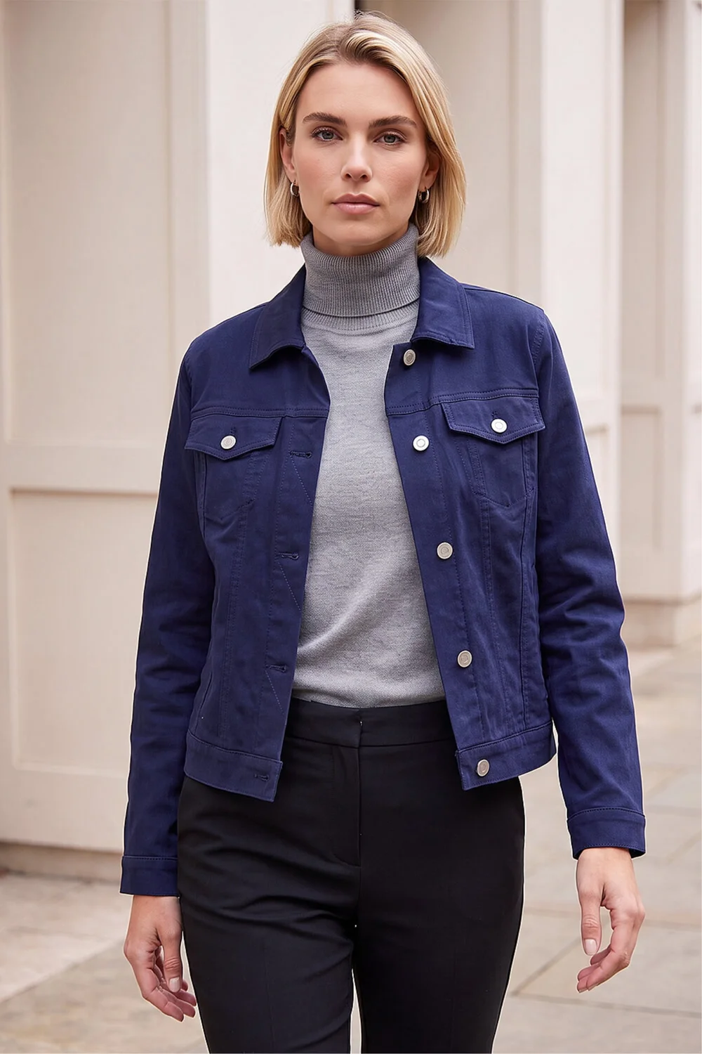 Roman Navy Stretch Pocket Detail Jacket - 20 Image 1