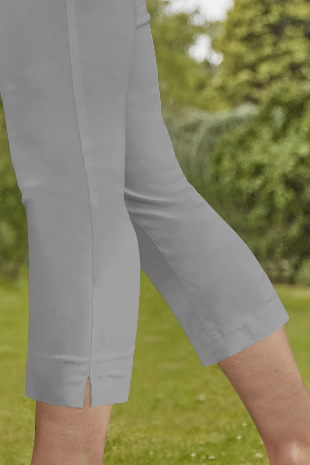 Roman Light Grey Cropped Stretch Trouser Capri Summer Leggings 3/4 Pedal Pushers - 12 Image 2