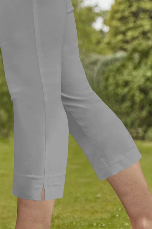 Roman Light Grey Cropped Stretch Trouser Capri Summer Leggings 3/4 Pedal Pushers - 12 Image 2
