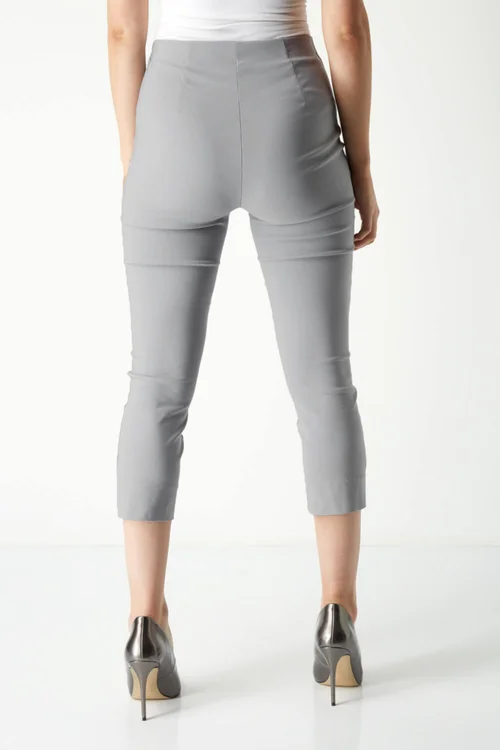 Roman Light Grey Cropped Stretch Trouser Capri Summer Leggings 3/4 Pedal Pushers - 12 Image 4