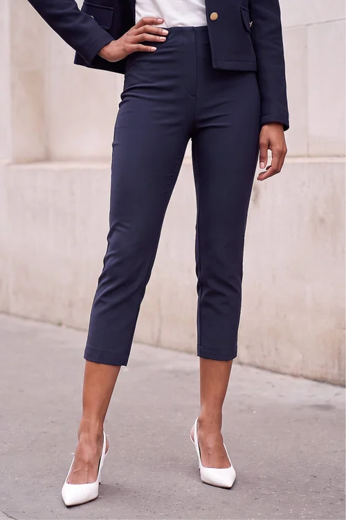 Roman Navy 3/4 Length Stretch Elastic Waist Trouser - 16 Image 1