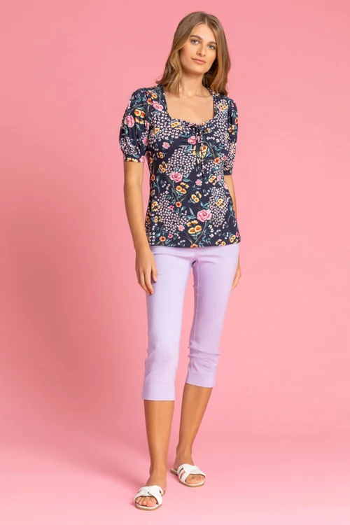 Roman Lilac Cropped Stretch Trouser - Size 10 Image 3