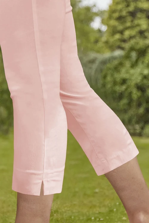 Roman Light Pink Cropped Stretch Trouser Capri Summer Leggings 3/4 Pedal Pushers - 16 Image 3