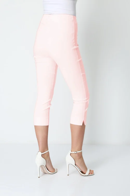 Roman Light Pink Cropped Stretch Trouser Capri Summer Leggings 3/4 Pedal Pushers - 16 Image 2