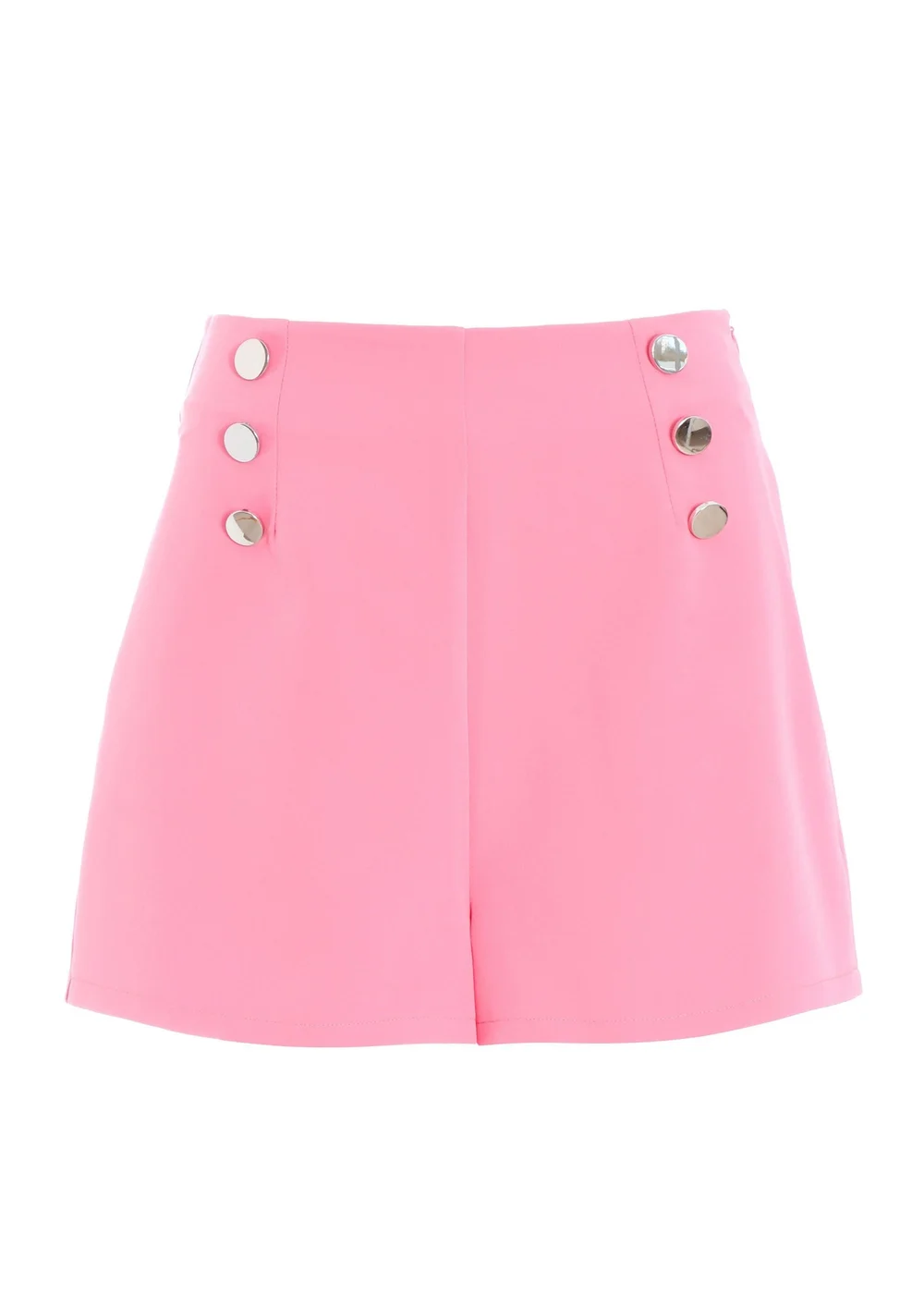 Quiz Pink Button Tailored Shorts - 6 Image 4