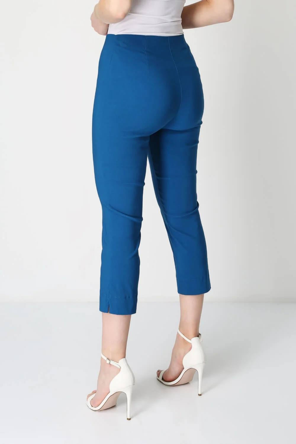 Roman Petrol Blue Cropped Stretch Trouser Capri Summer Leggings 3/4 Pedal Pushers - 10 Image 2
