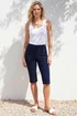 Roman Navy Knee Length Stretch Shorts - 12 Image 1