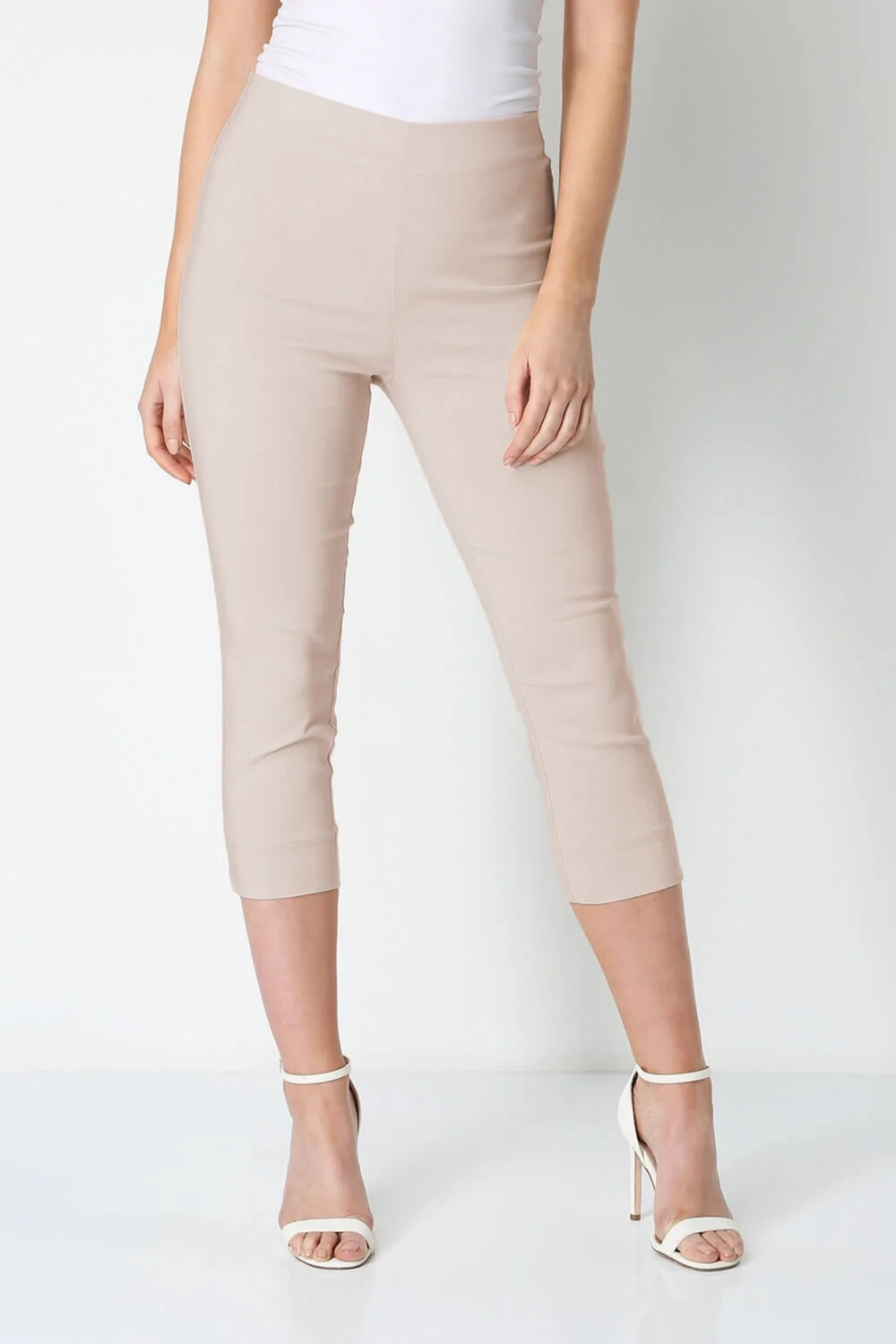 Roman Stone Cropped Stretch Trouser Capri Summer Leggings 3/4 Pedal Pushers - 10 Image 1