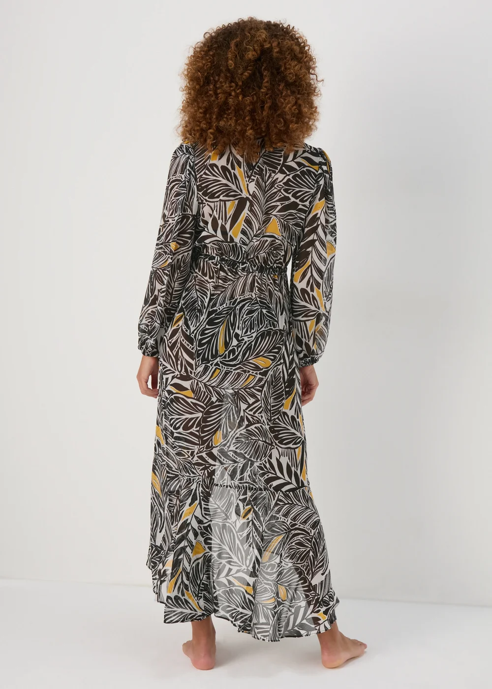 Et Vous Black Palm Printed Kaftan - S Image 2