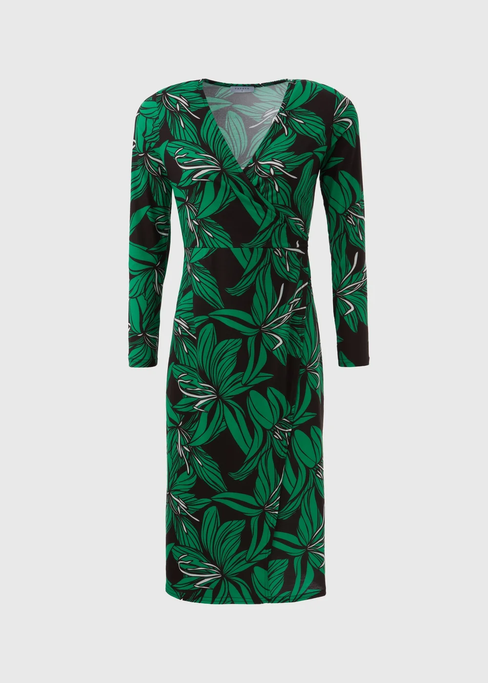 Green Floral Print Jersey Wrap Dress - 8 Image 5