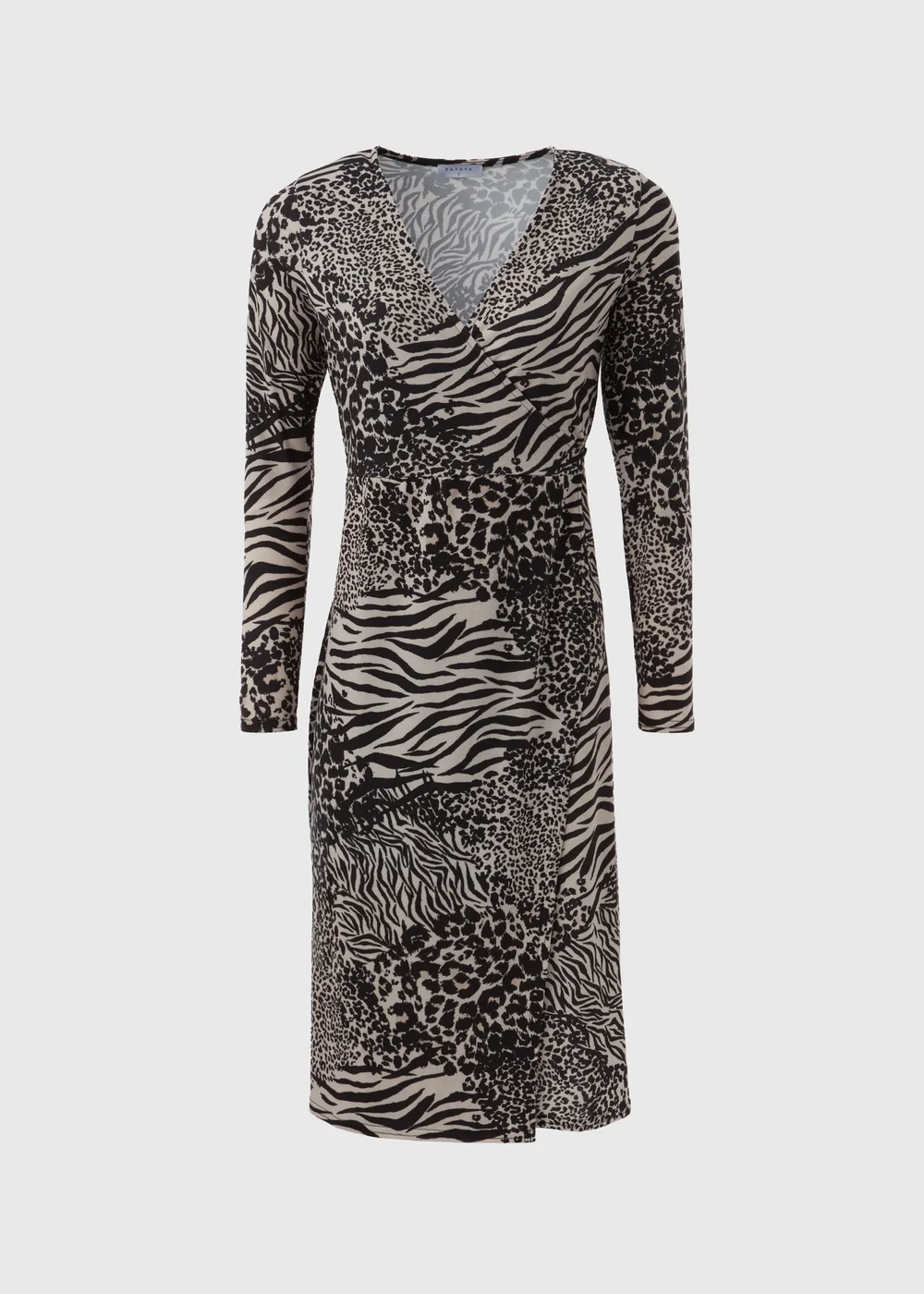 Stone Animal Print Jersey Wrap Dress - 8 Image 5