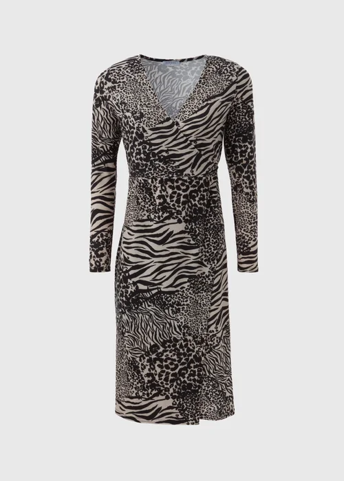 Stone Animal Print Jersey Wrap Dress - 8 Image 5